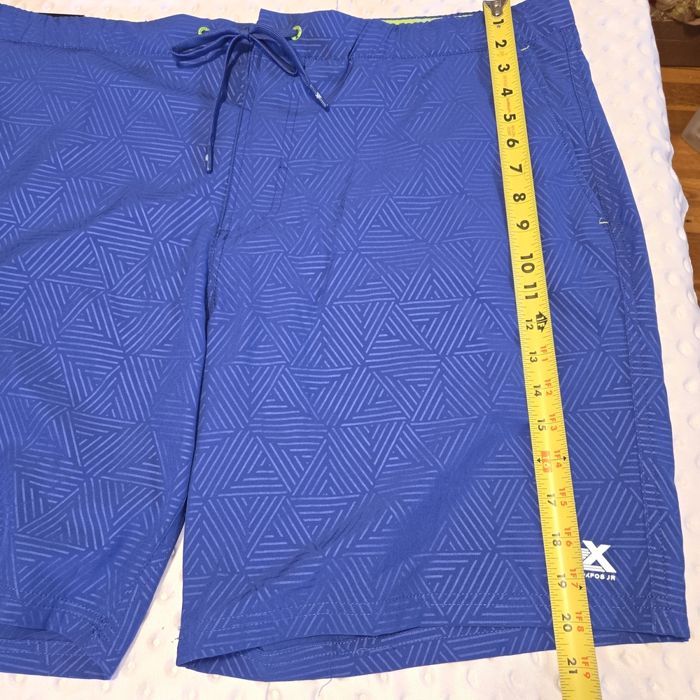 ZeroXposur Swim Trunks Mens 2XL Blue Geometric Stretch UPF 50 Lined Drawstring - Picture 5 of 6